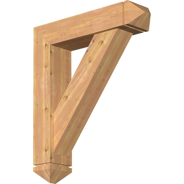 Ekena Millwork Traditional Arts and Crafts Smooth Bracket w/ Offset Brace, Western Red Cedar, 7 1/2"W x 32"D x 38"H BKT0806X32X38TRA03SWR - main